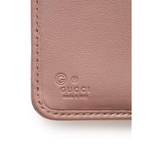 グッチ GUCCI 三つ折り長財布 マイクログッチシマ ピンク 小物 レザー