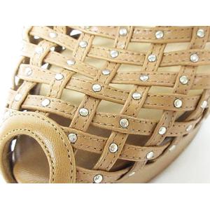 ルブタン レザー メッシュ プラットフォーム ブーティ サンダル キャメル 39(56830 クリスチャンルブタン Christian louboutin プラットフォーム レザー