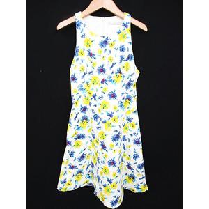 ザラ Zara ワンピース ノースリーブ 花柄 白 膝丈 フレア Usaサイズ S J469 中古 117 ベクトルパーク