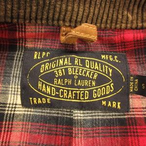 ラルフローレン RALPH LAUREN オイルドハンティングジャケット 長袖 コーデュロイ 茶 S *T29 メンズ