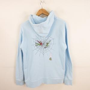 レフトアローン LEFT ALONE パーカー スウェット 長袖 刺繍 水色