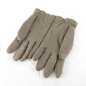 エルメス HERMES 手袋 ラムレザー ステッチ 茶 7.5 *A10 レディース