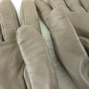 エルメス HERMES 手袋 ラムレザー ステッチ 茶 7.5 *A10 レディース