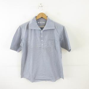 エクストラ エディション extra edition チェックシャツ カットソー 半袖 青 白 M *A918 メンズ