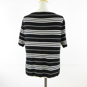 バーバリー BURBERRY ニット セーター 五分袖 ボーダー 黒 F *T27 レディース