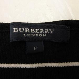 バーバリー BURBERRY ニット セーター 五分袖 ボーダー 黒 F *T27 レディース