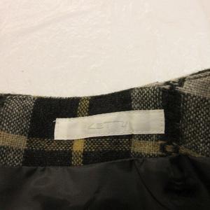 ケティ KETTY ひざ丈スカート 台形 チェック グレー 黒 M *A867 レディース