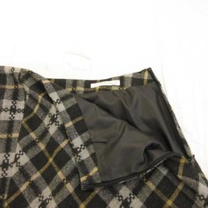 ケティ KETTY ひざ丈スカート 台形 チェック グレー 黒 M *A867 レディース