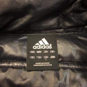 アディダス adidas ダウンジャケット ブルゾン ジップアップ 長袖 黒 L *A960 メンズ