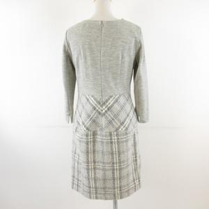 ケティ KETTY ワンピース ミニ 七分袖 チェック グレー 2 *T386 レディース