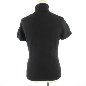 ケティ KETTY ニット セーター 半袖 タートルネック アーガイルチェック 黒 M *T404 レディース