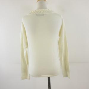 ケティ KETTY ニット セーター 長袖 フリル アイボリー M *T406 レディース