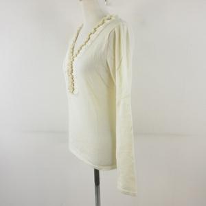 ケティ KETTY ニット セーター 長袖 フリル アイボリー M *T406 レディース