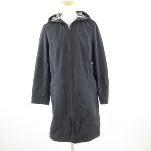 ケティ KETTY luxury コート ミドル丈 長袖 フーディー 紺 2 *T410 レディース