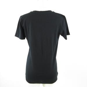 ルイヴィトン LOUIS VUITTON カットソー Tシャツ 半袖 丸首 黒 L *T696 レディース