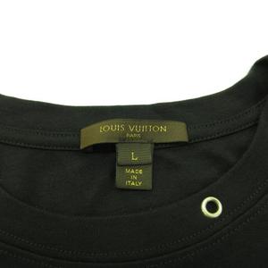 ルイヴィトン LOUIS VUITTON カットソー Tシャツ 半袖 丸首 黒 L *T696 レディース