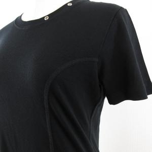 ルイヴィトン LOUIS VUITTON カットソー Tシャツ 半袖 丸首 黒 L *T696 レディース