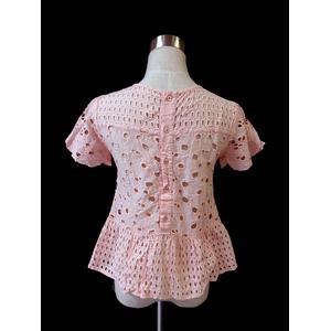 Ray Beams 刺繍入りホワイトチュニック 半袖 Ray Beams 刺繍入りホワイトチュニック 半袖