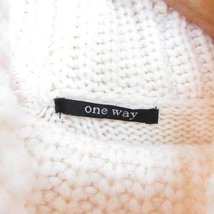 ワンウェイ one way ニット セーター ショルダーオープン タートルネック ケーブル編み 長袖 M アイボリー kz10652 レディース