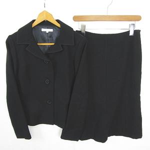 ケティ KETTY セットアップ ジャケット スカート 膝丈 毛 レーヨン 2 ブラック レース kz13787 レディース