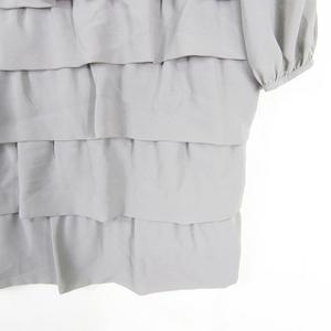 ケティ KETTY ティアード ブラウス フリル 半袖 レーヨン M グレー kz14279 レディース