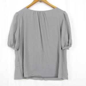 ケティ KETTY ティアード ブラウス フリル 半袖 レーヨン M グレー kz14279 レディース