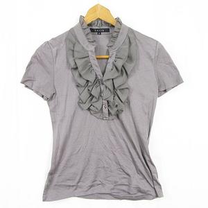 ケティ KETTY フリル ブラウス 半袖 綿 レーヨン 2 グレー kz14281 レディース