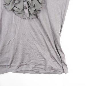 ケティ KETTY フリル ブラウス 半袖 綿 レーヨン 2 グレー kz14281 レディース