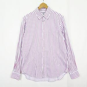 ゴールデンベア GOLDEN BEAR BDシャツ 長袖 ワンポイント L ストライプ レッド/ブルー 2sa7268 メンズ