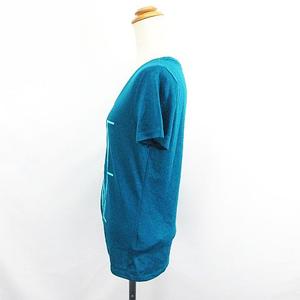 ナイキ NIKE Tシャツ カットソー 半袖 ラウンドネック DRI-FIT ロゴ L ブルー スポーツウェア ※EKM レディース