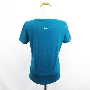 ナイキ NIKE Tシャツ カットソー 半袖 ラウンドネック DRI-FIT ロゴ L ブルー スポーツウェア ※EKM レディース