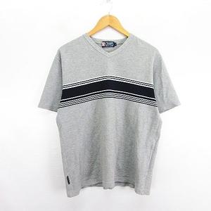 チャップス CHAPS ラルフローレン RALPH LAUREN Tシャツ カットソー 半袖 Vネック コットン L グレー ※EKM メンズ