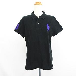 ラルフローレン RALPH LAUREN ポロシャツ 半袖 ビッグポニー THE SKINNY POLO ナンバー コットン 7f ブラック ※EKM レディース