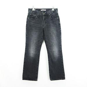 リーバイスプレミアム Levis PReMIUM A5563-0000 デニム ジーンズ ボトムス ブーツカット ユーズド加工 MIDDY ANKLE BOOTCUT 25 ブラック ※EKM レディース
