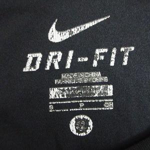 ナイキ NIKE Tシャツ カットソー 半袖 クルーネック ロゴ 切替 部分メッシュ S ブラック スポーツウェア ※EKM メンズ