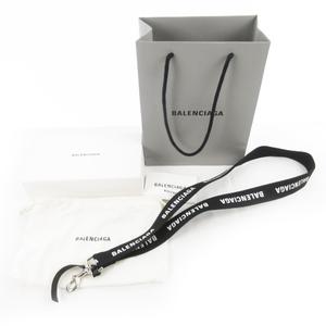 未使用品 バレンシアガ BALENCIAGA ネックストラップ ロゴ 柄 黒