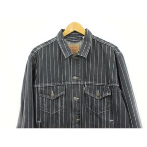 supreme Levi’s pinstripe jacket ブラック Supreme Levi's Pinstripe Trucker Jacket (With Pin) Black Stripe
