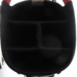 美品　ADIDAS　アディダス　キャディバッグ　ブラック/レッド アディダス adidas ゴルフ キャディバッグ スタンド フード付き 白