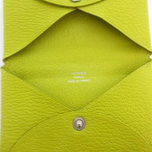 エルメス HERMES カルヴィ カードケース 名刺入れ ライム イエロー系