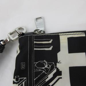 プラダ PRADA クラッチバッグ ポーチ コミック柄 モノトーン ブラック 