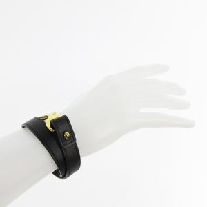 エルメス HERMES パバン ブレスレット 2重 レザー 黒 ブラック 