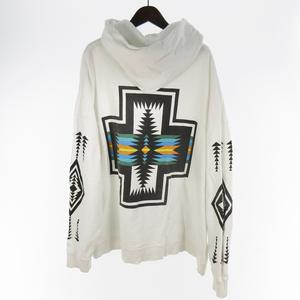 ペンドルトン PENDLETON 別注 XL ネイティブ柄 バックプリント スウェット パーカー プルオーバー ホワイト 白 2475-9204 メンズ