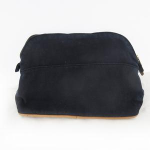 エルメス HERMES ボリード ポーチ MM キャンバス コットン レザー ネイビー 紺 化粧ポーチ 小物入れ バッグ 鞄 レディース