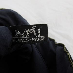 エルメス HERMES ボリード ポーチ MM キャンバス コットン レザー ネイビー 紺 化粧ポーチ 小物入れ バッグ 鞄 レディース
