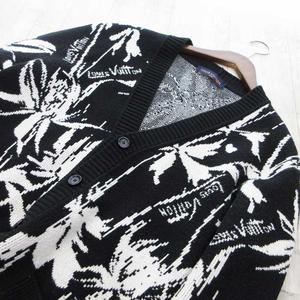 ルイヴィトン LOUIS VUITTON 23SS L シスルジャガード ウール ニット カーディガン ロゴ ブラック 黒 RM231 H56 HON98W ルイヴィトンジャパン(株) メンズ