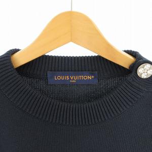 ルイヴィトン LOUIS VUITTON L フロント刺繍 ニット セーター サイドボタン RM242MM TBY HRN13W ネイビー 紺 コットン ルイヴィトンジャパン（株） 24AW メンズ
