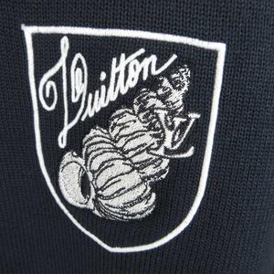 ルイヴィトン LOUIS VUITTON L フロント刺繍 ニット セーター サイドボタン RM242MM TBY HRN13W ネイビー 紺 コットン ルイヴィトンジャパン（株） 24AW メンズ