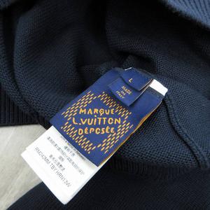 ルイヴィトン LOUIS VUITTON L フロント刺繍 ニット セーター サイドボタン RM242MM TBY HRN13W ネイビー 紺 コットン ルイヴィトンジャパン（株） 24AW メンズ