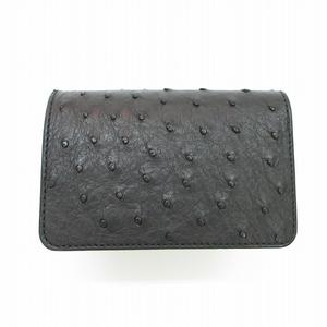 ファニー FUNNY SUNSET BILLFOLD サンセット ビルフォード 二つ折り 財布 ウォレット フルクイル オーストリッチ 本革 ダチョウ レザー ブラック 黒 メンズ