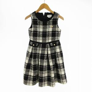 ケイトスペード KATE SPADE 130 kids トドラー ツイード ジャンパースカート ワンピース ノースリーブ チェック ブラック ホワイト キッズ 女の子 8644310 キッズ
